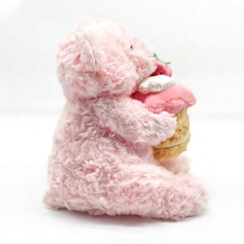 Pink Barcelona Cake Bear Plush Toy Ornament Peach Birthday Cake Plush Pink Bear Comfort Plush Birthday Gift