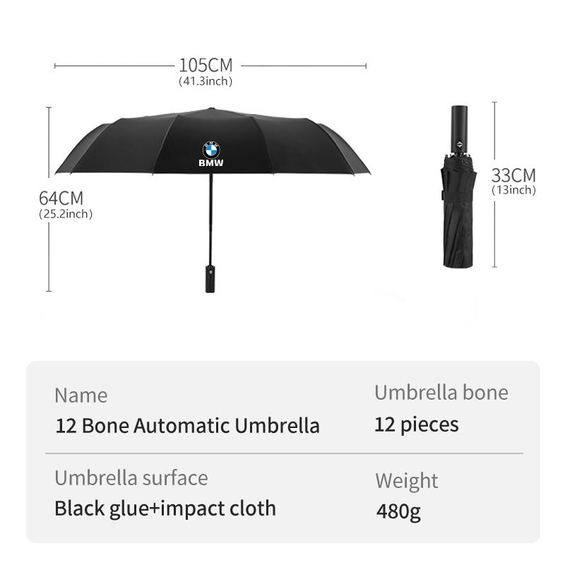 XKUGH1 For BMW New 2025 For BMW Car 12 Bone Fashion Folding Windproof Rainy UV Sunny Umbrella Accessory E87 E70 E91 E30 G20 E92 E93 E60
