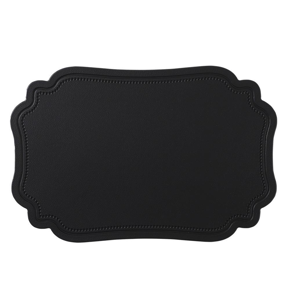 4 Piece Elegant Retro Irregular Tableware Pad PU Leather Waterproof Table Mat Scratch Resistant Non-slip Place Mat Wedding