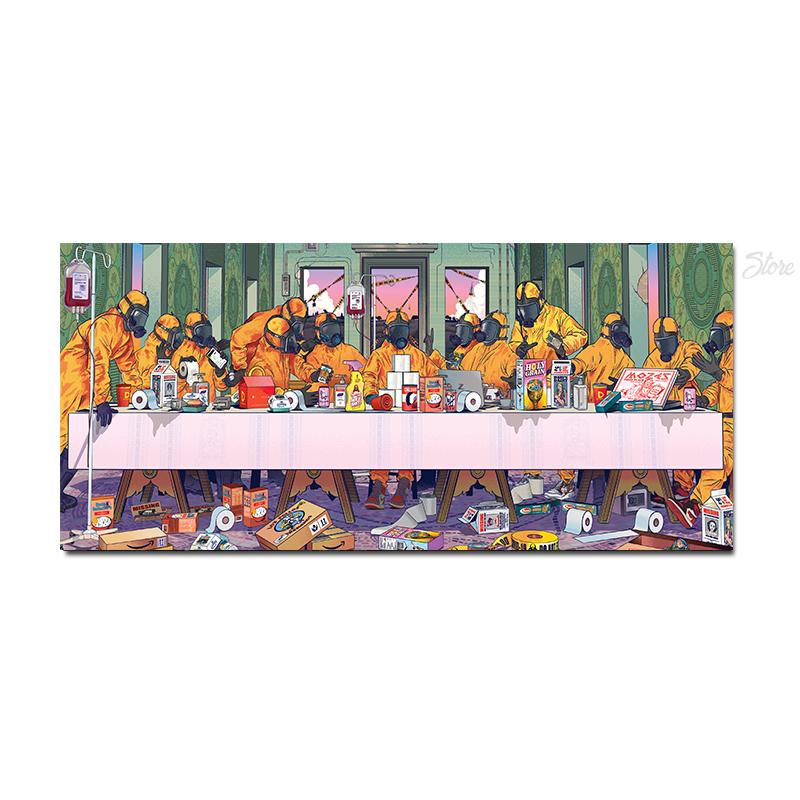 Funny Painting Art Last Supper Basketball Star Party Poster Canvas Print Abstract Wall Art Pictures Boys Room Home Decor Gifts