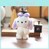 Cute Plush Puppy Keychain Bow Stuffed Animal Short Fur Gift For Teens Girls