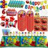 Birthday Balloon Party Decoration SEsame-Streets Theme Plates Cake Toppers Banner For Kids Birthday Party Supplies Baby Shower