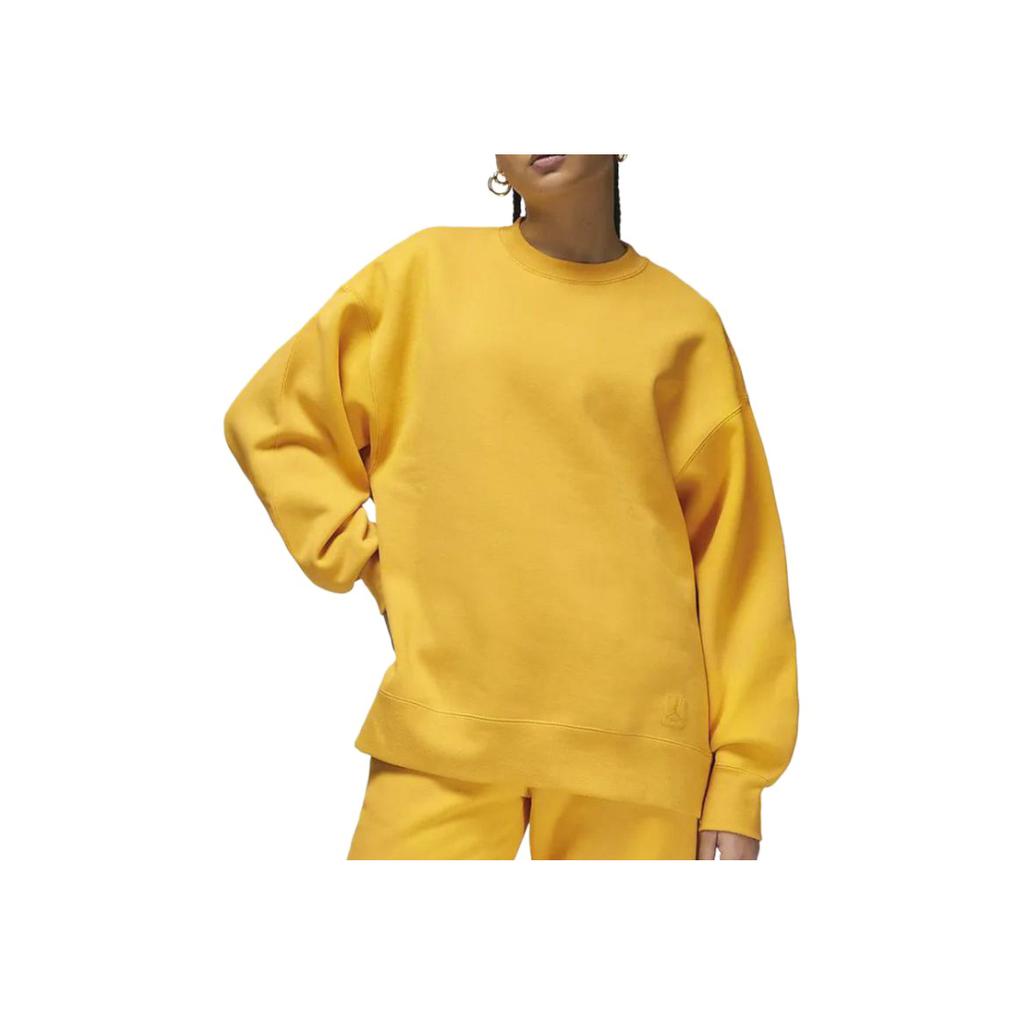 Jordan Летный однотонный флисовый повседневный свитшот с длинным рукавом женский свитшот цвета охры FB5117-752