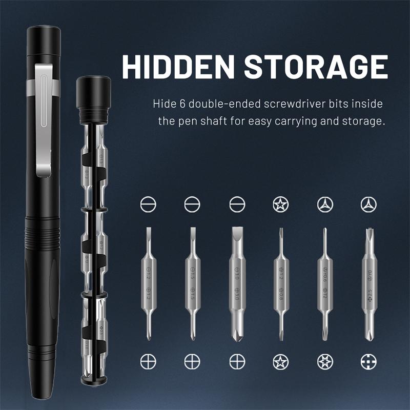 13 In 1 Precision Screwdriver Pen Set Portable Hidden Storage Multi-Function Repair Tool for Phone Computer Glasses Furniture