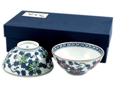 Чаша для чая Arita ware Korin из окрашенной в печи парчи с цветочным узором 20601 (пара чаш)