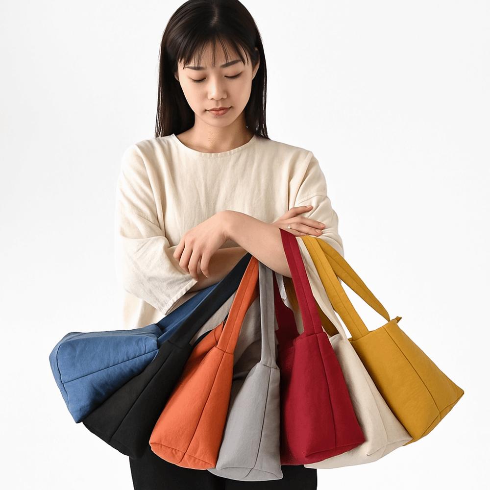 Korean Style Cloth Shoulder Bag Pure Color Tote Bag Casual underarm bag Travel