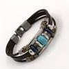 Bracelet Fashion Turquoise Retro 1PC Multi-layer Charm Leather Bracelet Party Gift Personality Ethnic Style Couple Beaded
