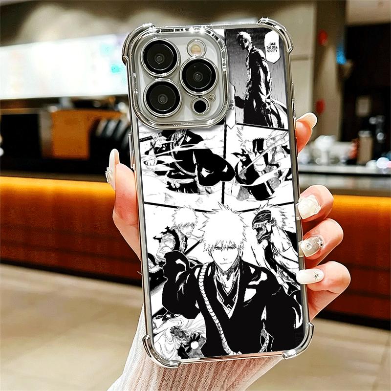 Чехол для телефона с покрытием Bleach Аниме Ичиго Кенпачи Для iPhone 16 17 Pro Max Air 16E 14 15 Plus 12 13 Mini Противоударный Чехол с Airbag