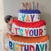 1st Birthday Balloon Cake Scene Decoration for Baby, Boys & Girls – Party Photo Props