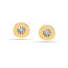 S925 Sterling Silver Jewelry 18K Gold Plated Circle Disc CZ Bezel Stud Earring for Teen Women