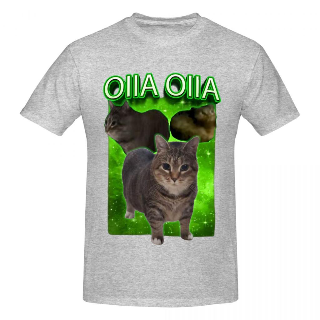 Unisex Funny Oiia Cat Meme Fun T Shirt Vintage Oversized Cotton Custom Sleeve Tshirt