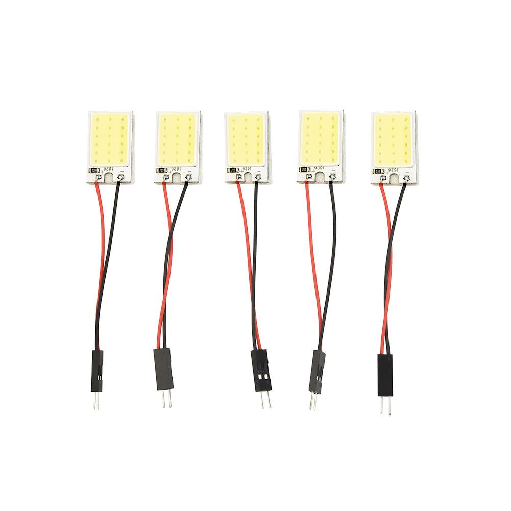 Детали Светодиодные панельные светильники Аксессуары 5шт. Белая COB 18LED Внутренняя лампа T10