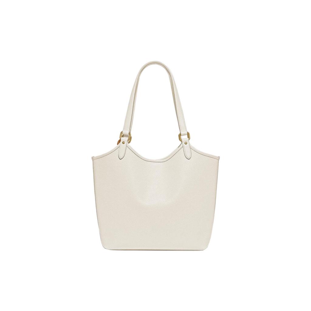 Coach Day 32 Solid Color Leather Tote Shopping Bag Women tote White C6337-B4HA