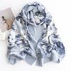Rose Print Scarf Autumn and Winter Imitation Cashmere Scarf Women's Retro Shawl Warm Scarf