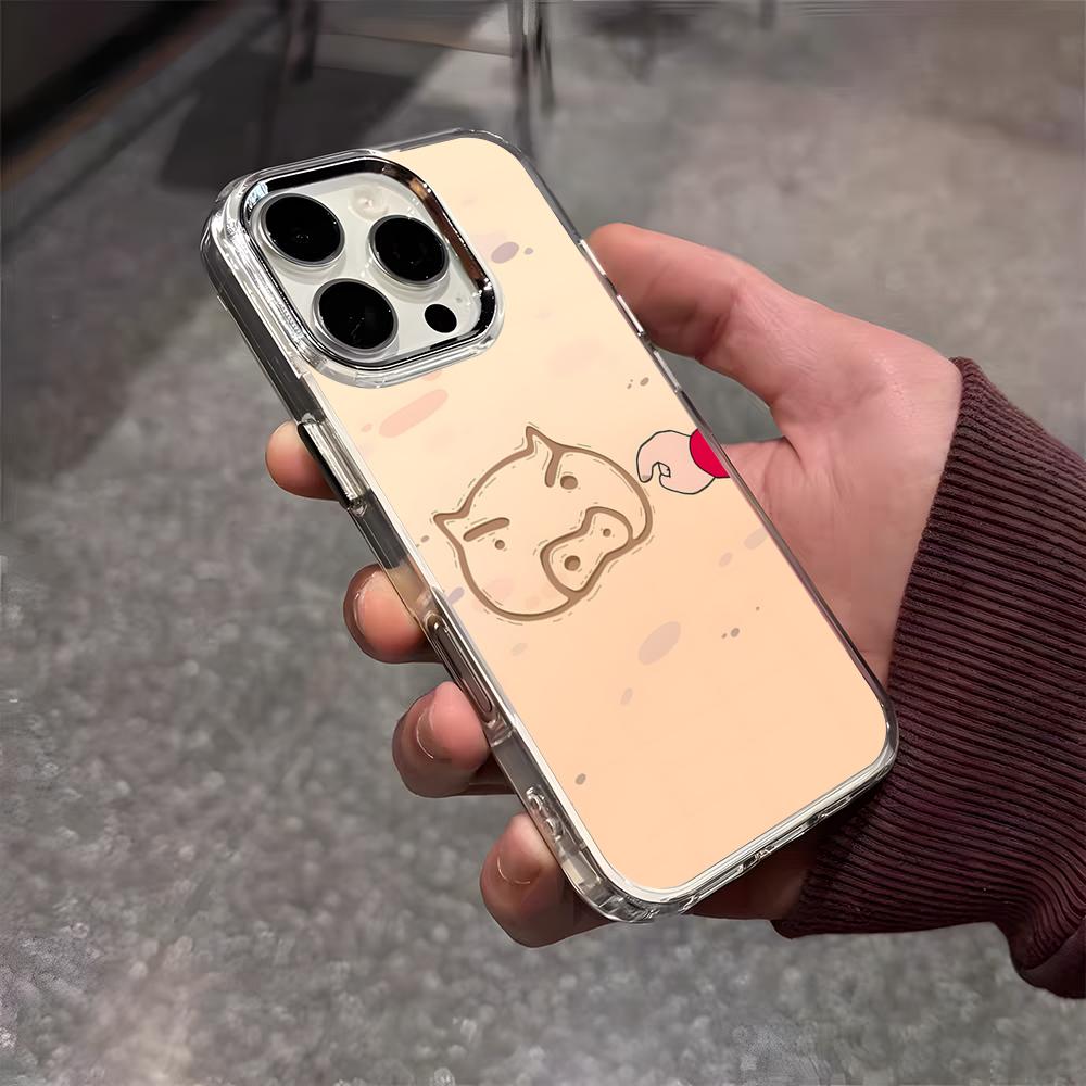 Anime Buriburizaemon Pig Phone Case For IPhone 17 Air 16 E 15 14 13 12 11 Plus Pro Max Electroplated Transparent Soft Shell