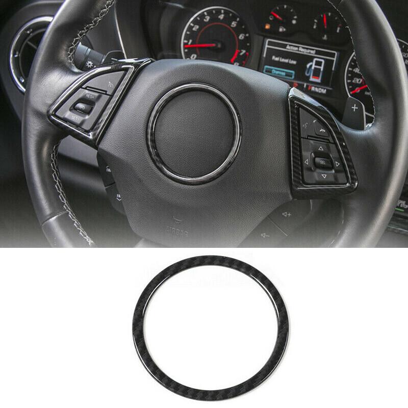 Central Steering Wheel Ring Trim Bezel For Chevrolet Camaro 2017+ Carbon Fiber