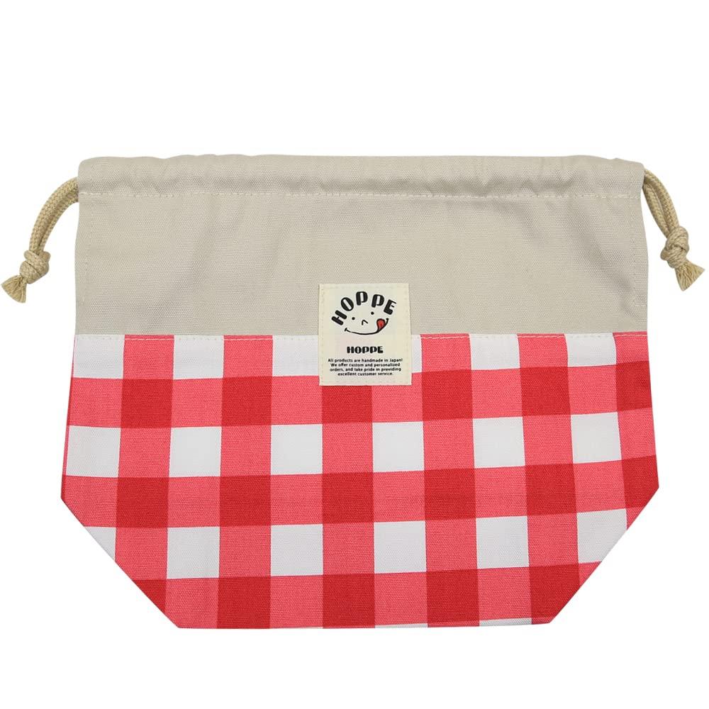 Сумка-мешок на шнурке HOPPE в красную клетку, средняя, сумка для ланча, школьная сумка для ланча, сумка для ланча, школьная сумка для ланча, для детей начальной школы, мальчиков и девочек, сделано в