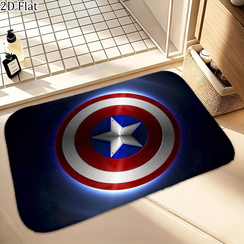 1pc Flannel Rug with Marvel Superheroes Design, Bathroom Mat, Multiple Sizes Available, Multi-functional for Daily Use, Suitab
