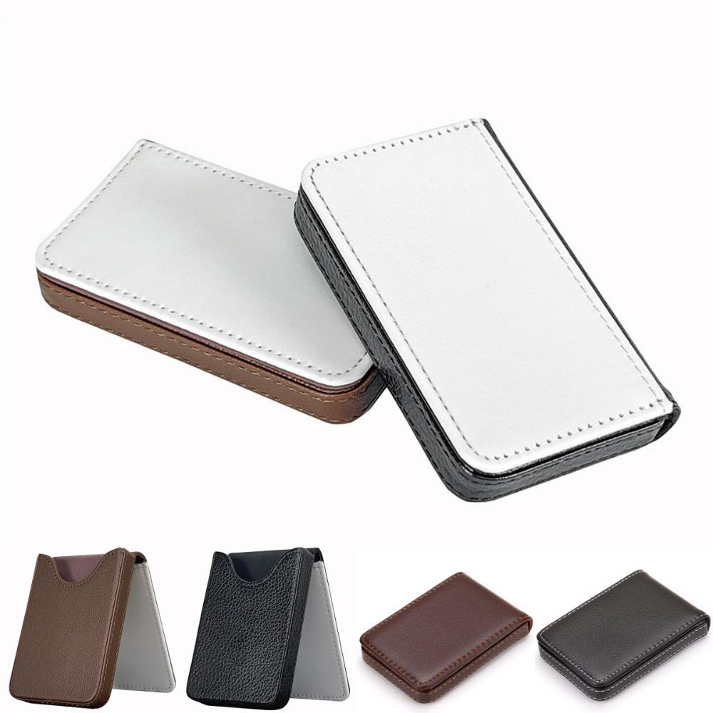 PU Leather Thermal Dye Sublimation Card Case DIY Magnetic Business Card Box  Men Gift