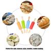 4PCS Silicone Mini Rolling Pin Wooden Handle Cookies Rolling Pin  Dough Preparation