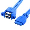 30/50 см 2 порта USB 3.0 Female Задняя панель к материнской плате 20-контактный разъем-заголовок Кабель-адаптер с отверстием для винта