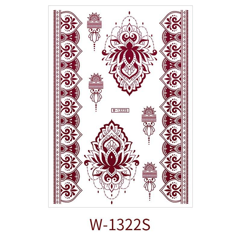 Henna Brown Lace Temporary Tattoo Stickers Hand Body Art Water Transfer Decals