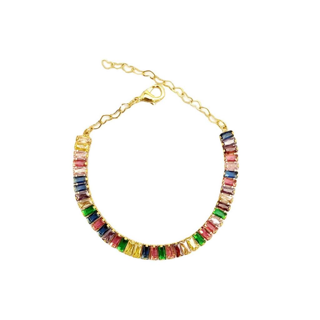 Vintage Colorful Zircon Square Necklace for Women - Elegant and Unique Statement Jewelry