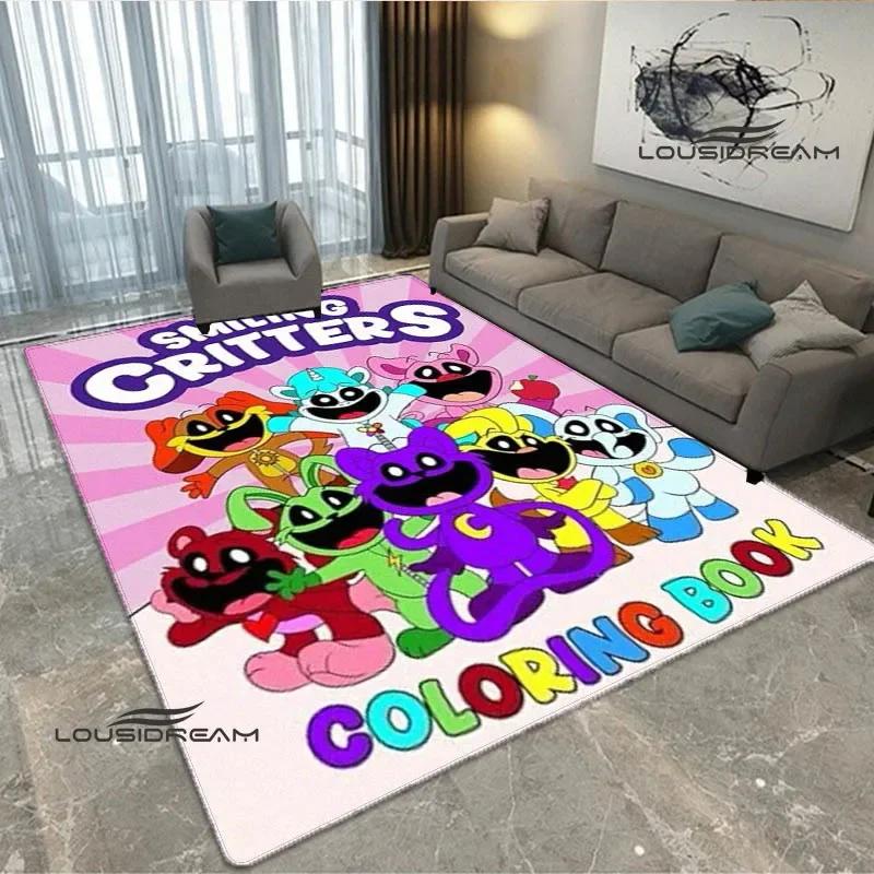 S-smiling critters Cartoon print carpet Non -slip carpet Yoga mat door mat photography props kitchen mat area rug birthday gift