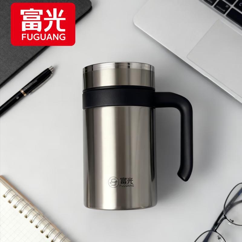 Fuguang Офисная кружка Lingzhi 560 мл из нержавеющей стали с ручкой