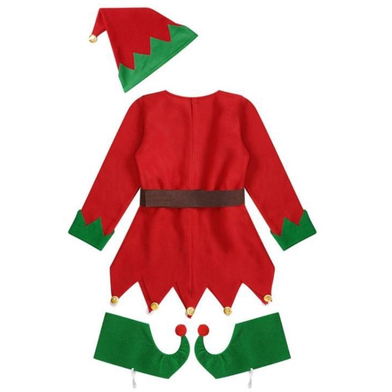 Green & Red Costumes Sets Adults Christmas Dress Fancy Dress Classical Unisex Elf Festive Christmas Fancy Dress Costumes