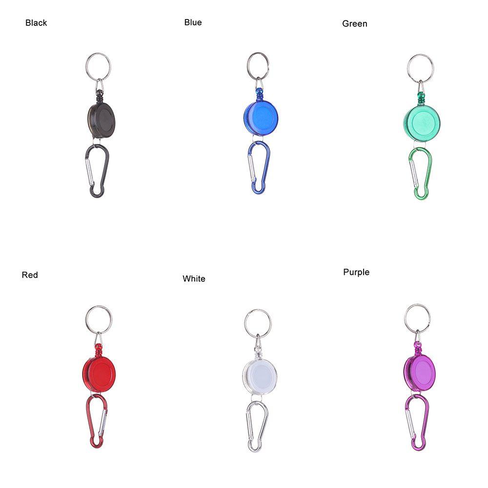 Carabiner Safety Coil Badge Retractable Key Chain ID Card Holder Keychain Pendant Fishing Key Ring