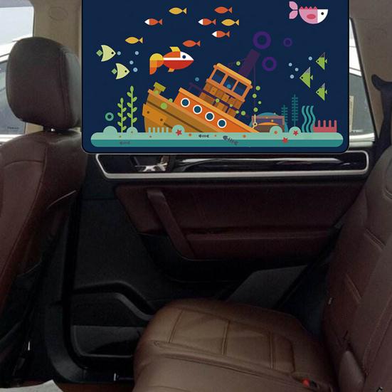 Прекрасный мультяшный принт автомобиля на заднее боковое окно, магнитная солнцезащитная шторка, солнцезащитный козырек