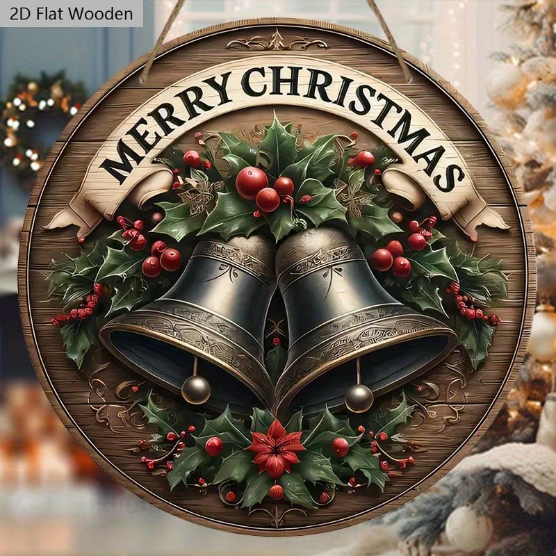 Ретро Деревянная Рождественская Табличка с Merry Christmas - Табличка Navidad для Декора на Входную Дверь или Стену - Идеальное Рождественское Украшение