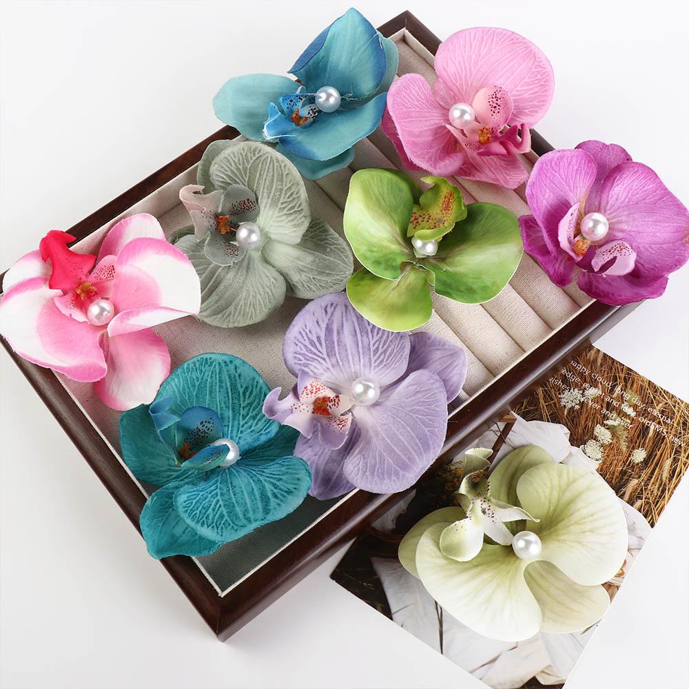 Hair Accessories Orchid Hairpin Pink Orchid Bohemia Barrettes Elegant Flower Hair Clip  Beach