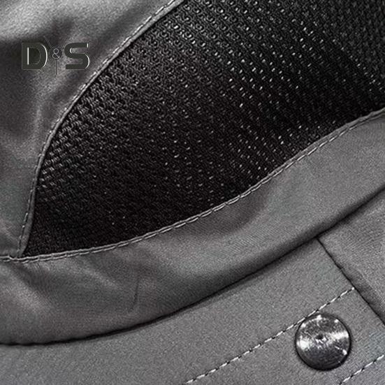 Unisex Sun Hat with Face Front Cover Face Neck Protection Hollow Mesh Windproof Fixed Strap Anti-UV Foldable Sunscreen Breathable Gardening Fishing