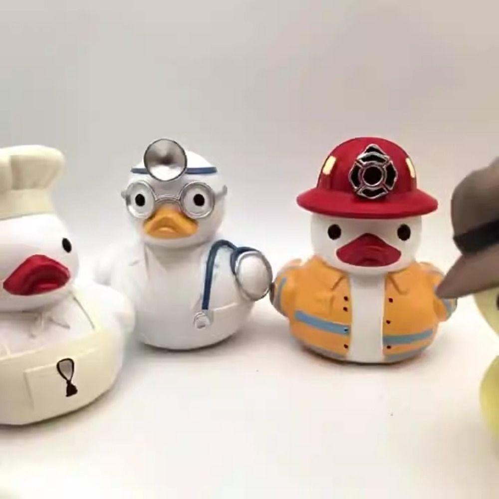 Crafts Resin Duck Statue Ornament Cartoon Cute Animal Sculpture Creative Waterproof Miniatures Figurine Gift