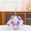 Stuffed Rabbit Doll Keyring Cartoon Drooping Ear Rabbit Pendant Plush Rabbit Keychain  Girl's Toy