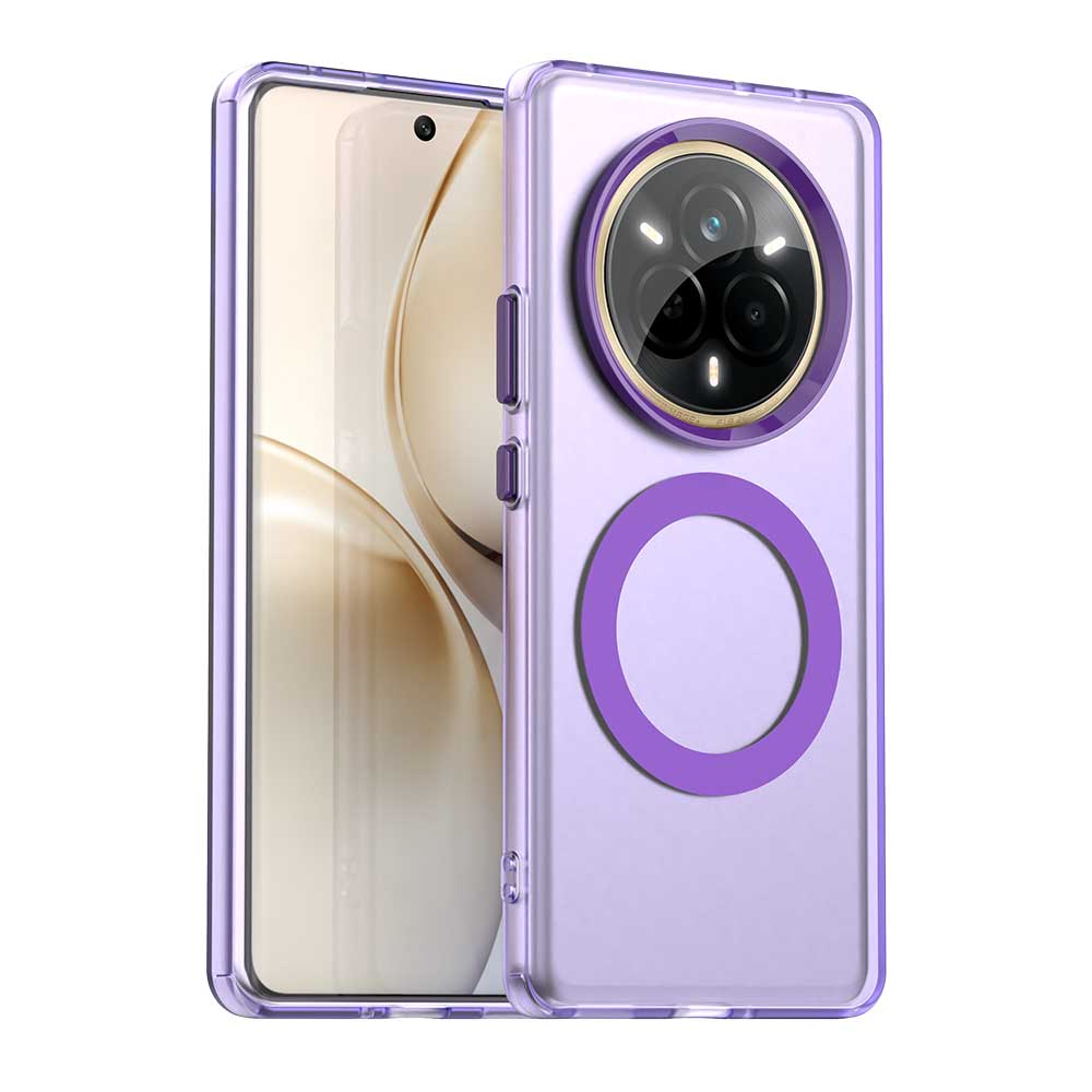 Магнитный беспроводной чехол для зарядки для Realme 14 Pro 5G 13 Pro+ Plus Обложка Конфетные цвета Прозрачная задняя крышка Coque