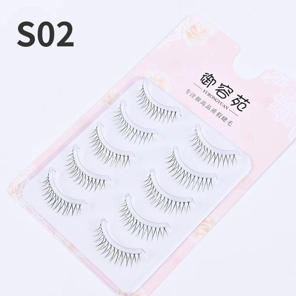 5pairs Natural False Eyelashes Thin Band Short HandMade Lighte Soft Eyelash Cosplay Korean Fashion Wispy Extension Makeup Tools