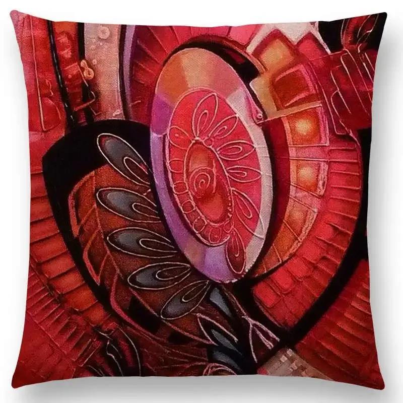 Новый d Печать Великолепная Абстрактная Живопись Таинственный Вихрь Геометрия Скульптура Наволочка для Подушки Автомобиль Диван Декоративная Наволочка