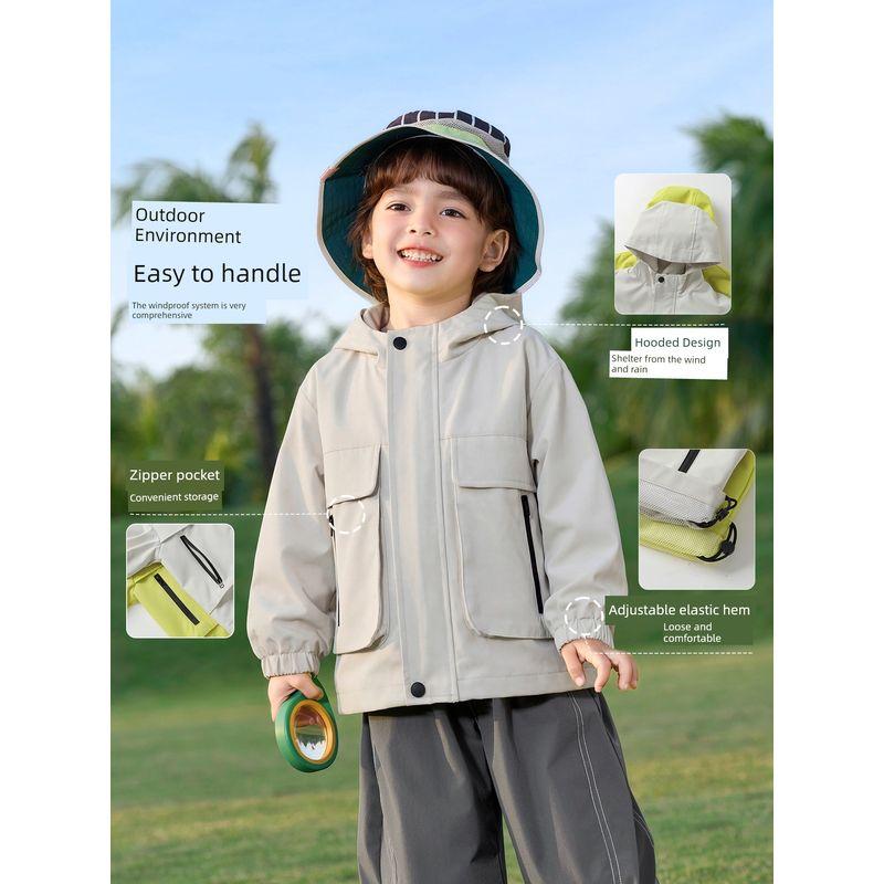 Right European Children's Spring Outdoor Windproof Jacket for Boys 2026 New Spring and Autumn Baby Sports Clothing Children's Wear