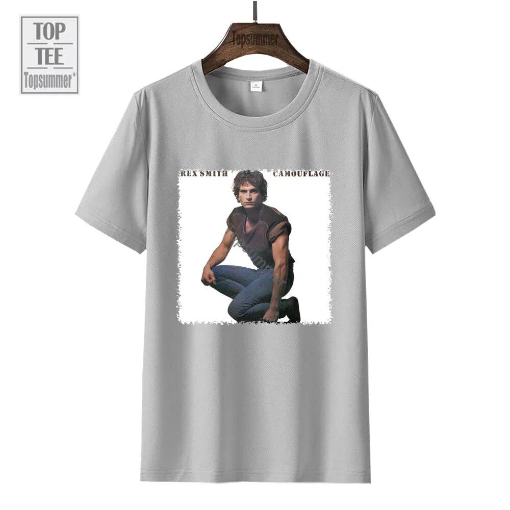 Камуфляжная футболка с альбомом Rex Smith Tour, футболка унисекс, готическая рок-футболка с графическим принтом, женские черные футболки