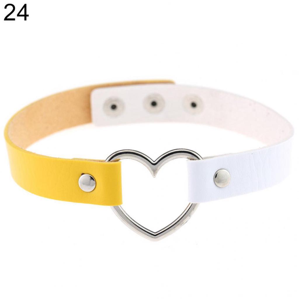 Женский панк колье-чокер из искусственной кожи с сердечком, ювелирное украшение, шарм, подарок AVE