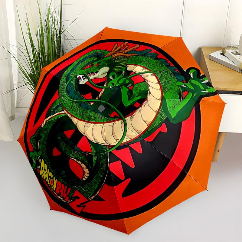 1pc Dragon Ball Automatic Folding Umbrella, Portable Collapsible Design, 8-Rib Iron Frame, , All-Season Casual Outdoor Accessory for Christmas Birthda