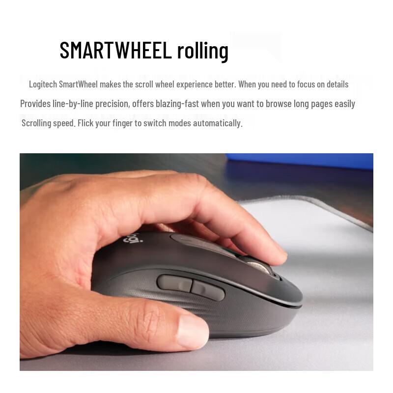 Беспроводная бесшумная мышь Logitech M650L большого размера с двумя режимами