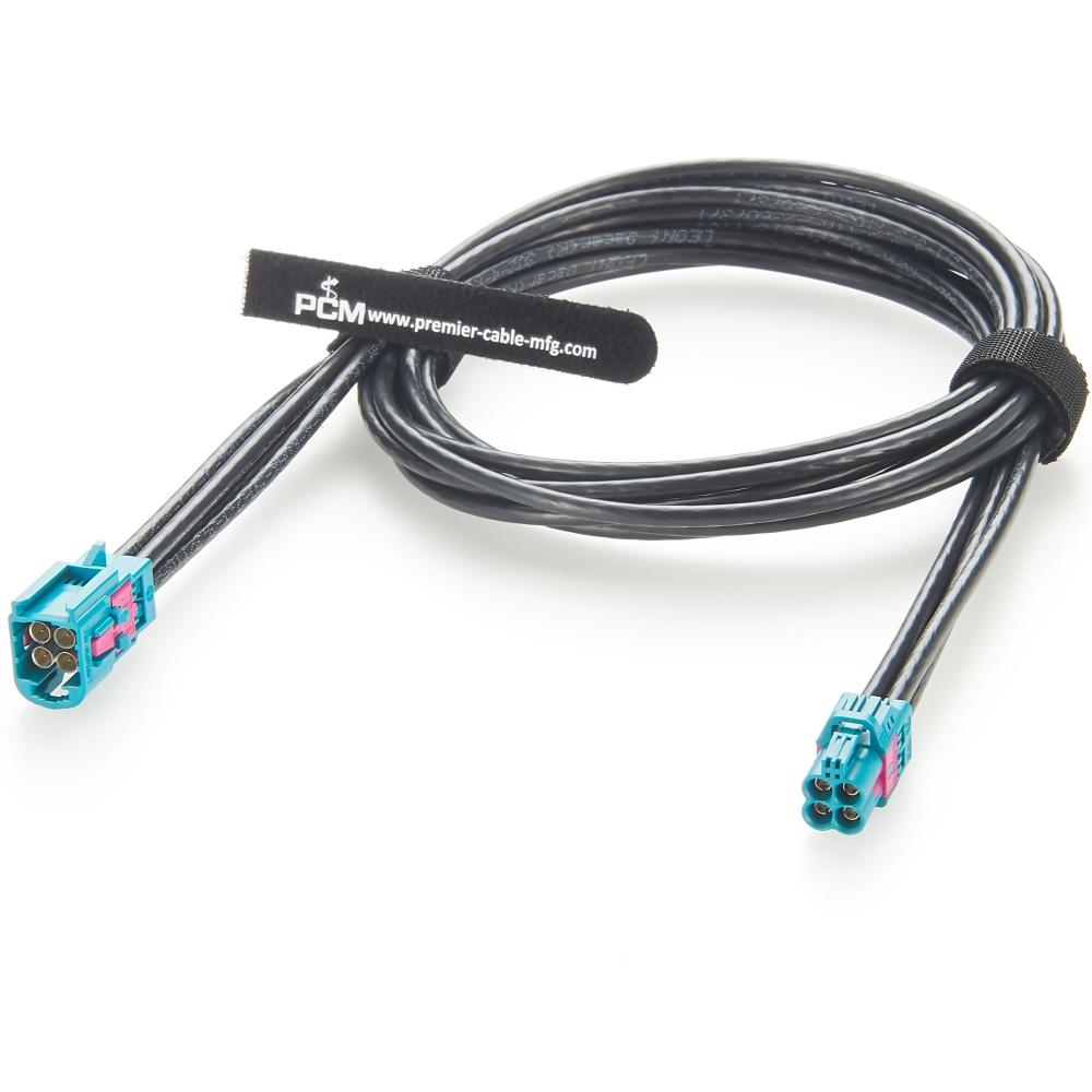 Mini Fakra Quad Connector Rosenberger Hfm Jack Male Plug High Speed Coaxial Cable for Automotive GPS Antenna Vehicle Camera