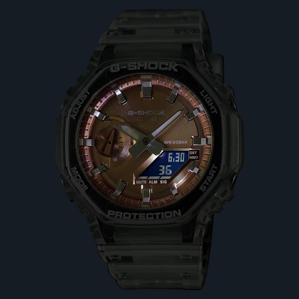 Casio GA-2100BM-7A5ER Мужские Аналогово-Цифровые Кварцевые Часы Пластиковый Ремешок