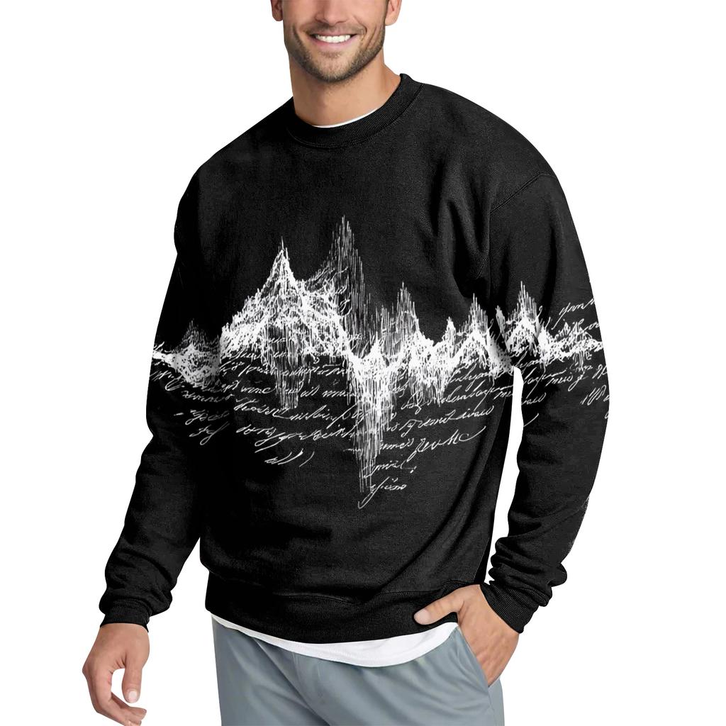 Мужской повседневный модный свитшот с принтом и круглым вырезом