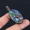 Tree Of Life Abalone Shell Gemstone Pure Copper Wire Wrapped Handmade Pendant Jewelry