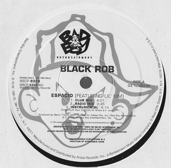 12-дюймовая пластинка BLACK ROB - Espacio BBDP9328PROMO Bad Boy Enterta 2000 US Рэп и Хип-хоп/R&B Б/У